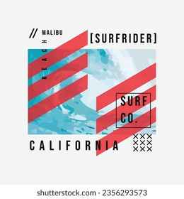 California surfing Illustration typography for t shirt, poster, logo, sticker, or apparel merchandise