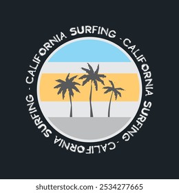 California surfing Illustration typography for t shirt, poster, logo, sticker, or apparel merchandise