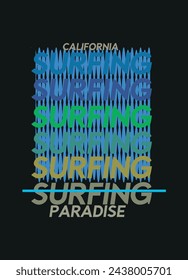 california surfing paradise,t-shirt design fashion vector