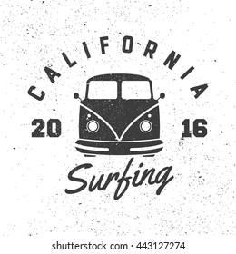 California surfing. Retro badge. Vintage label
