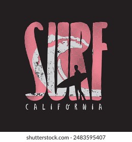 California surfing stylish t-shirt and apparel abstract design. Vector print, typography, poster