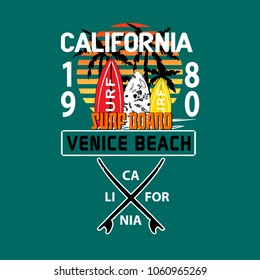 california surfing t shirt graphic vector