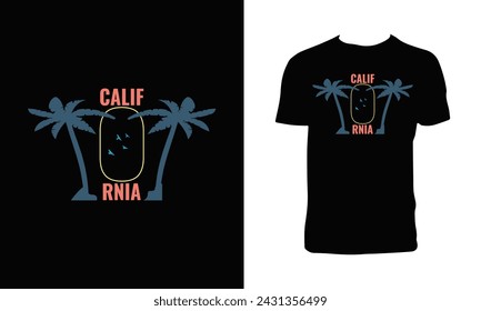 California Surfing Vector T Shirt Design.