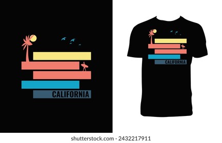 California Surfing Vector T Shirt Design.