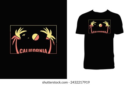 California Surfing Vector T Shirt Design.