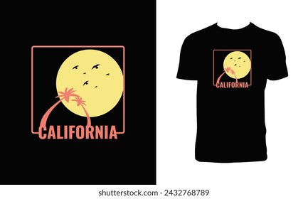 California Surfing Vector T Shirt Design.