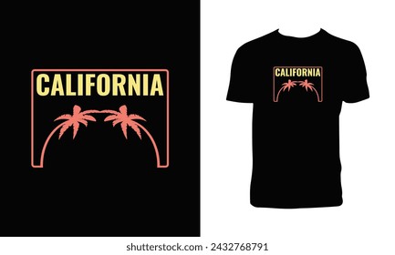 California Surfing Vector T Shirt Design.