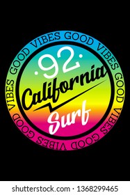 california surf,t-shirt design vector illustration
