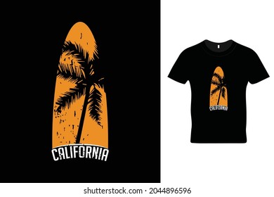 California t shirt design. Beautiful beach t shirt