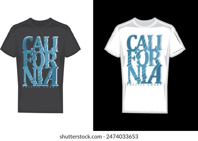 California t shirt desin . Colorful text sticker