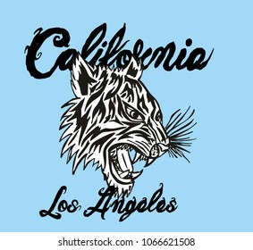 California tiger graphic design vector art