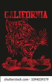 California tiger graphic design vector art