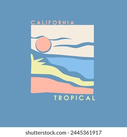 California Tropical Modern Abstract  Summer t shirt design