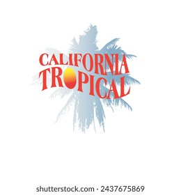 California Tropical Palm tree summer beach t shirt design