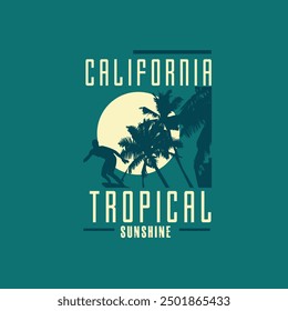 California tropical sunshine summer typography design