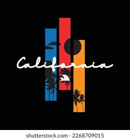 California t-shirt and apparel design