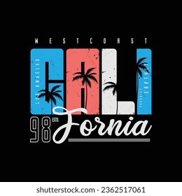 California t-shirt and apparel design