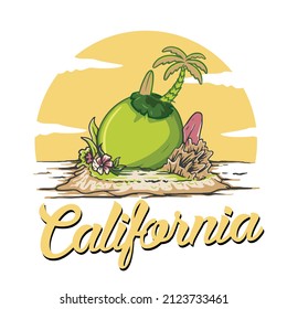 California t-shirt design free vector template