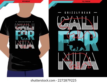 California tshirt design, typography graphics and vector illustrations