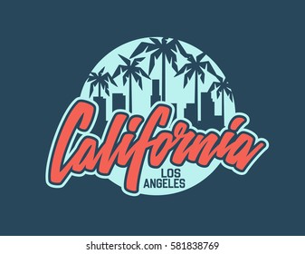 California t-shirt design. Vector illustration.