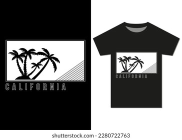 California T-shirt Design Vector. T shirt print and apparel design