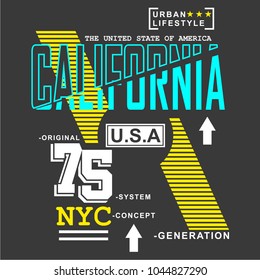 CALIFORNIA Typhography Design/Print Design/T-Shirt Design,vector illustration