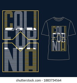 California typography apparel t-shirt design. Line art artvector eps-10.