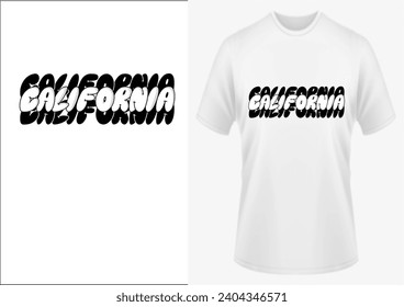 California typography with black and white colors stylish T-shirt trendy apparel, illustration, print