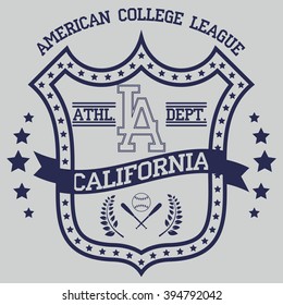 California typography, college graphics for t-shirt,baseball graphics
