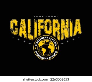 california  typography college varsity california slogan print with grunge effect for streetwear and urban style t-shirts design, hoodies, etc