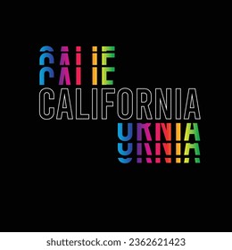 California typography colourful Urban text Label banner poster graphic design