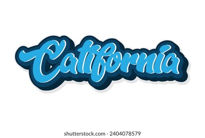 California typography design with map vector. Editable college t-shirt design printable text effect vector	