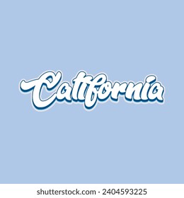 California typography design with map vector. Editable college t-shirt design printable text effect vector	