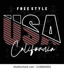 California typography design t-shirt print vector illustration 