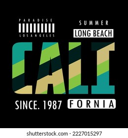California typography design t-shirt print vector illustration