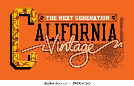 California typography design in vector illustration.