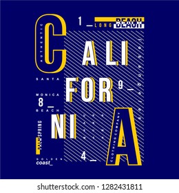 california typography graphic design for print t shirt