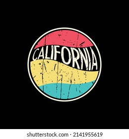 California typography illustration vector t shirt design 