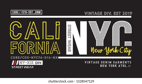 california typography for print t shirt 