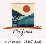 California Typography, Slogan t-shirt artwork for hoodie apparel, wall mount  or Other Uses
