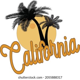 California typography t shirt design for printing