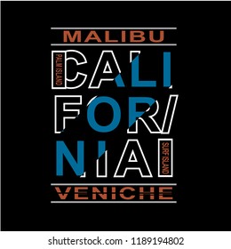 california typography t shirt vector