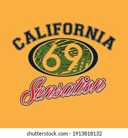 CALIFORNIA typography tee shirt design graphic, artistic vector illustration, good looking creative art design