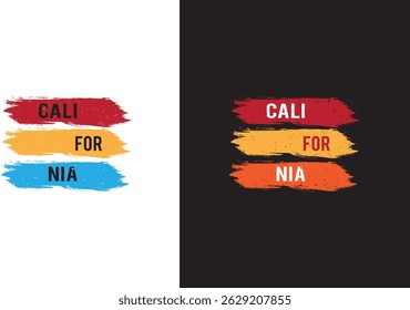 California typography t-shirt design template