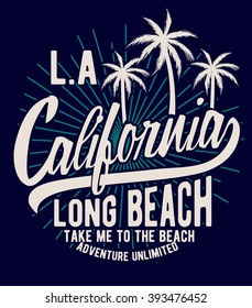 California typography for t-shirt print , vector illustration