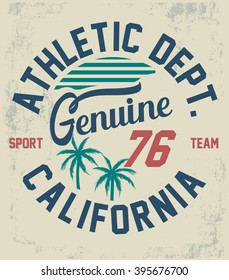 California typography for t-shirt print , vector illustration
