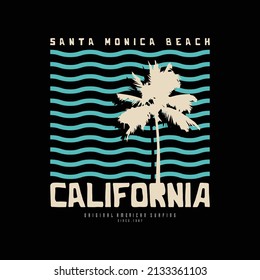 California typography vector t shirt design illustration 