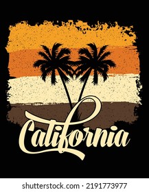 California typography vector t-shirt design.