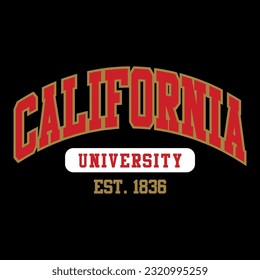 California university, est. 1836, black background, california in red, university in red and white.
Fashion Design, Vectors for t-shirts and endless applications.