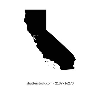California US Map. CA USA State Map. Black and White Californian State Border Boundary Line Outline Geography Territory Shape Vector Illustration EPS Clipart svg